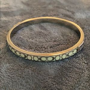 Coach white and silver bangle